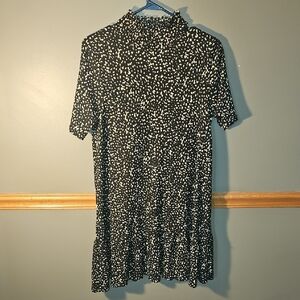 Zara Black and White Mock Neck Mini Dress